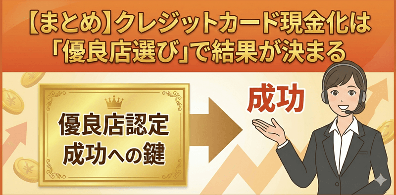 クレジットカード現金化は「優良店選び」で結果が決まる