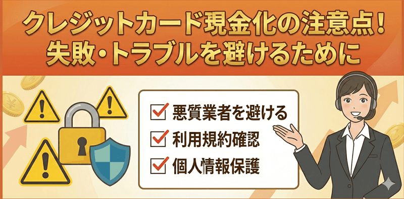 クレジットカード現金化の注意点